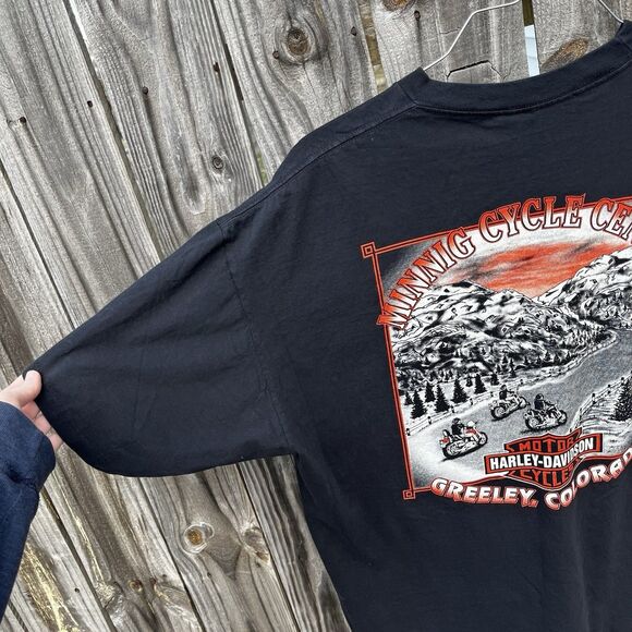 Vintage 90s Harley Davidson Engine Size Matters Black Shirt XXL Single Stich USA - Picture 13 of 16